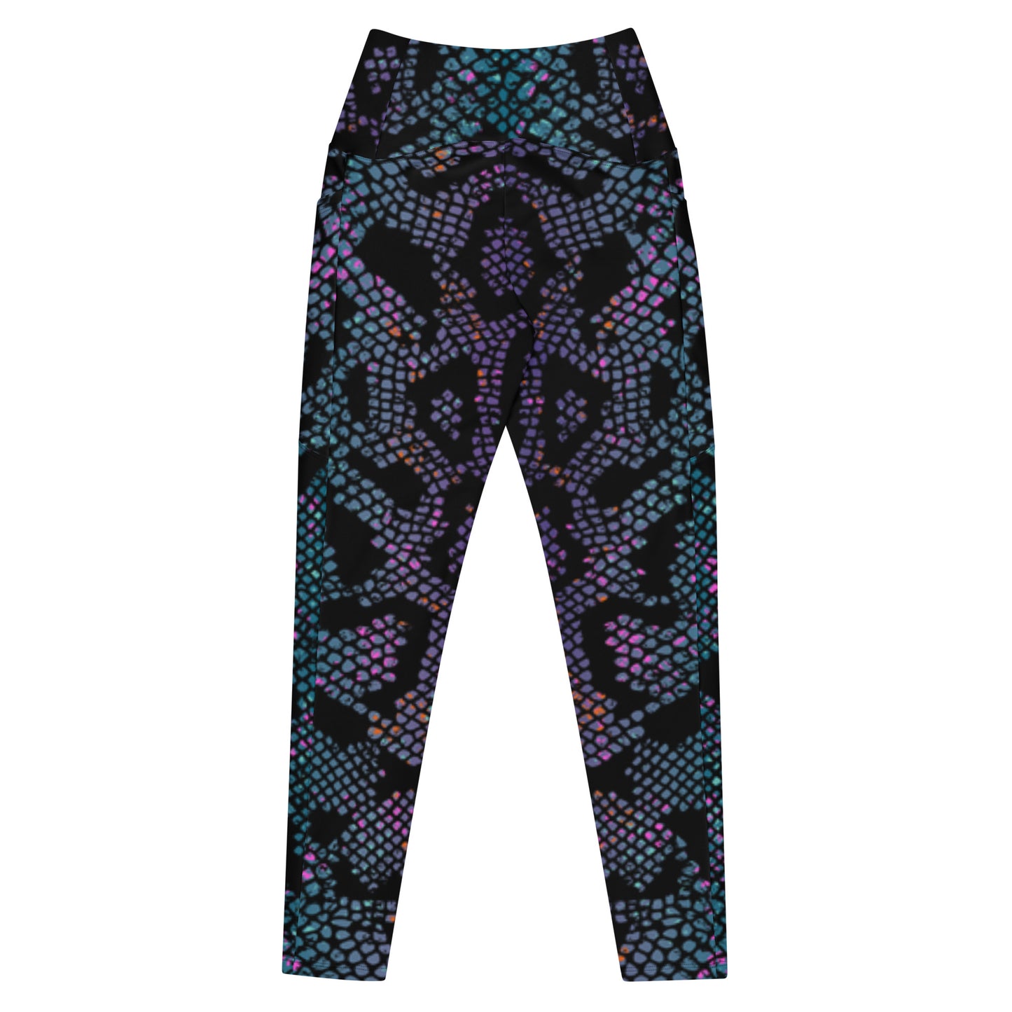Luxe Soulstar Purple Python Print Leggings with Pockets