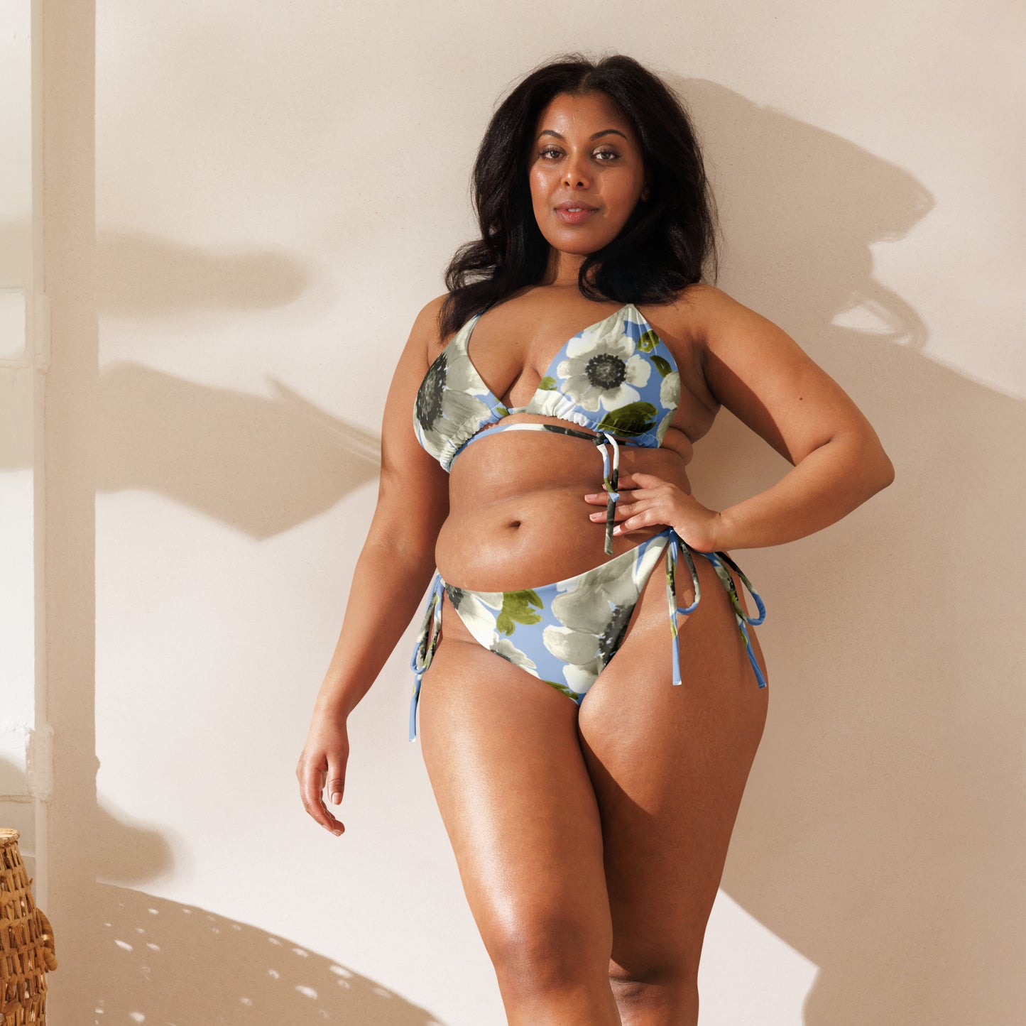 Luxe Soulstar White Floral String Bikini