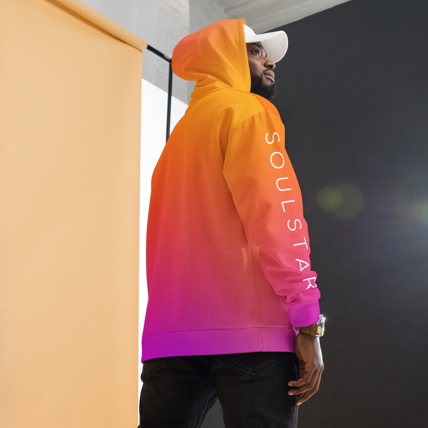 Luxe Soulstar Men's Gradient to White Hoodie