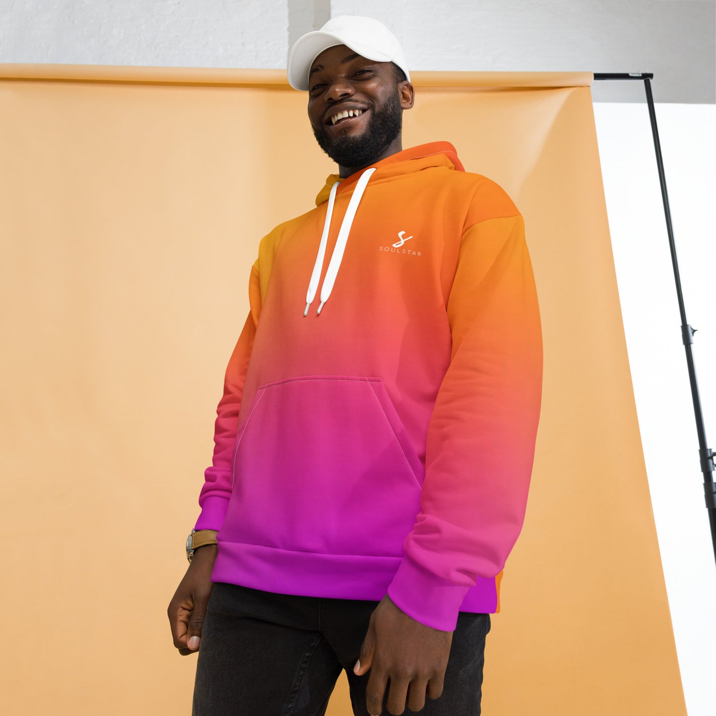Luxe Soulstar Men's Gradient to White Hoodie