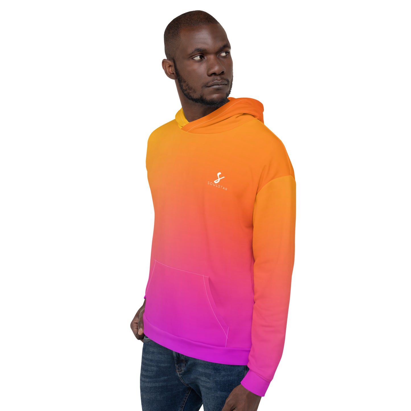 Luxe Soulstar Men's Gradient to White Hoodie