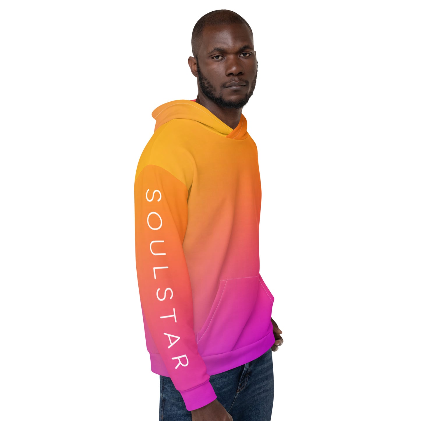 Luxe Soulstar Men's Gradient to White Hoodie