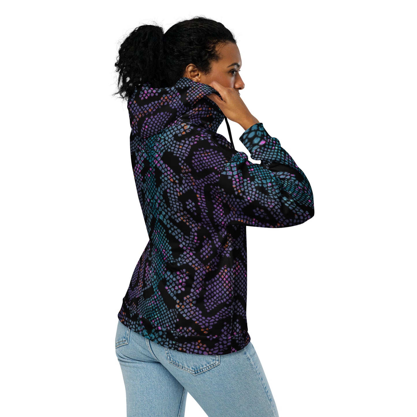 Luxe Soulstar Purple Python Print Premium Zip Hoodie