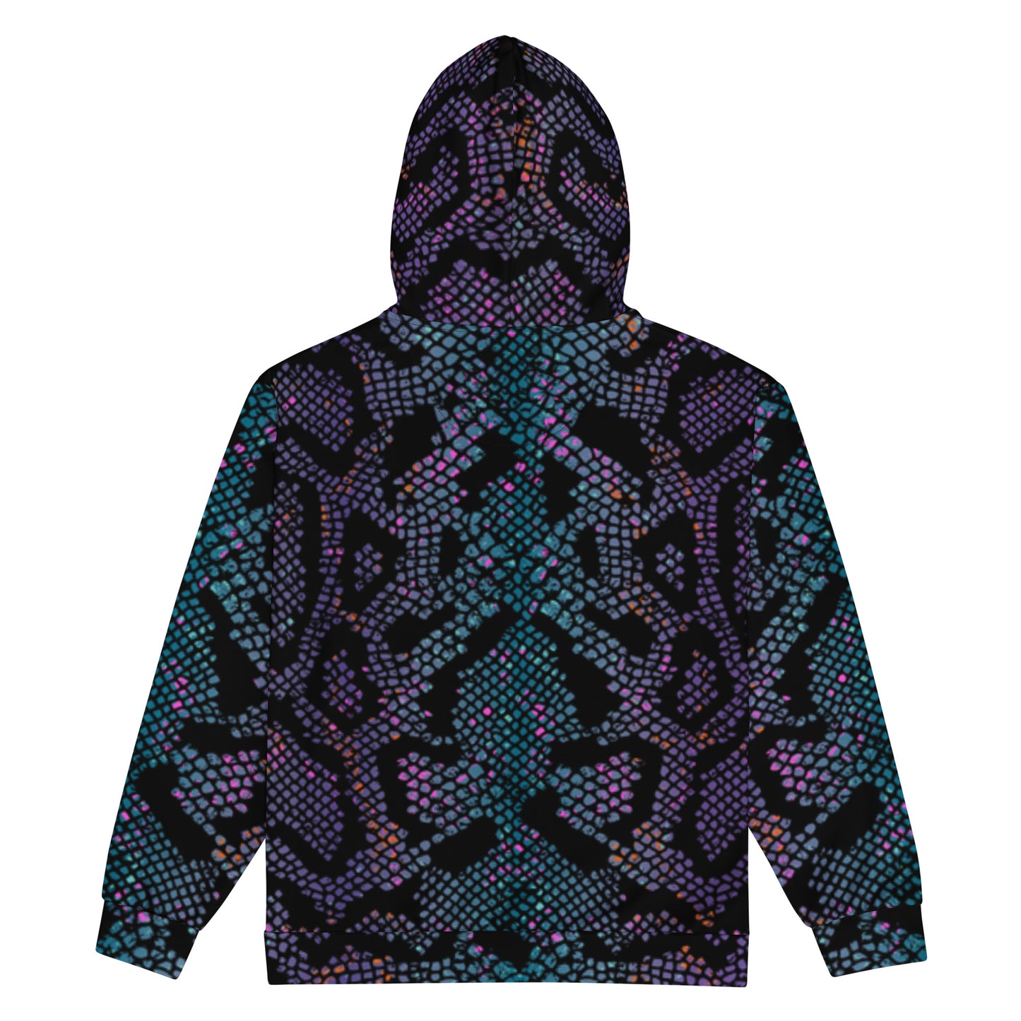 Luxe Soulstar Purple Python Print Premium Zip Hoodie