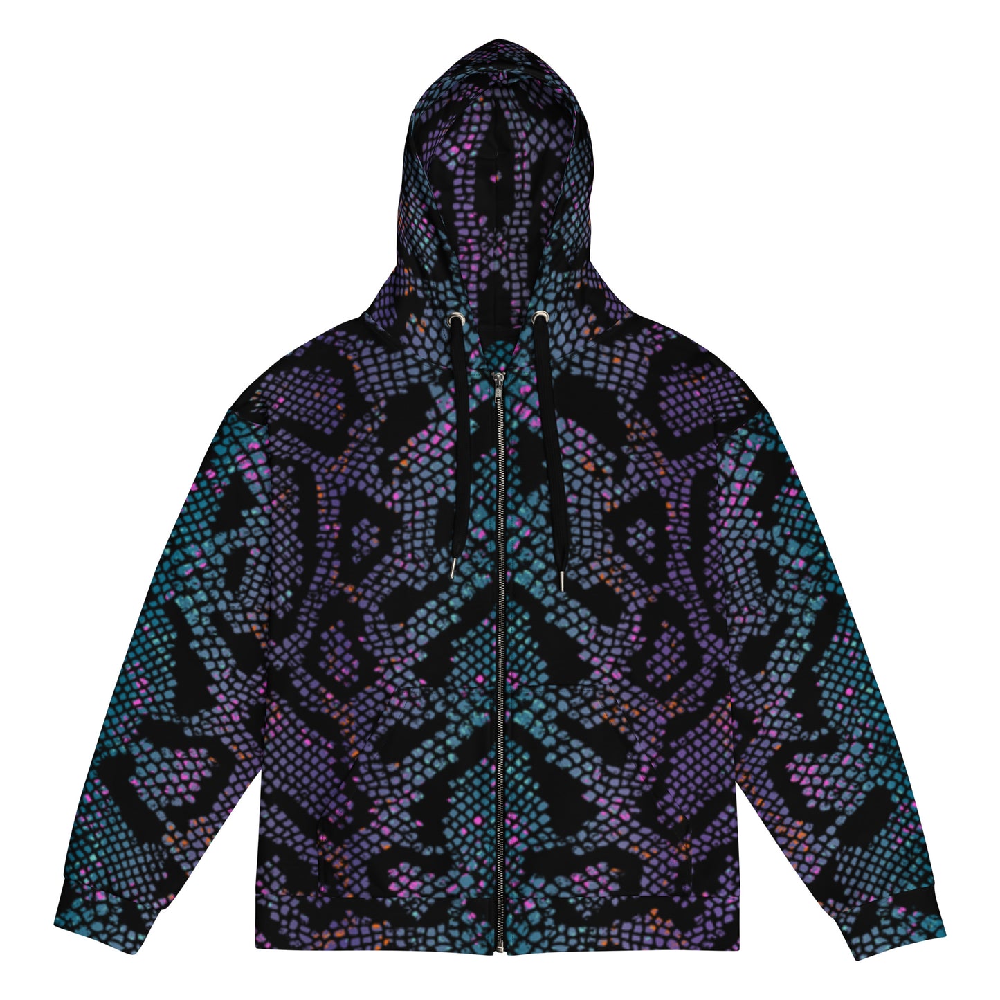 Luxe Soulstar Purple Python Print Premium Zip Hoodie