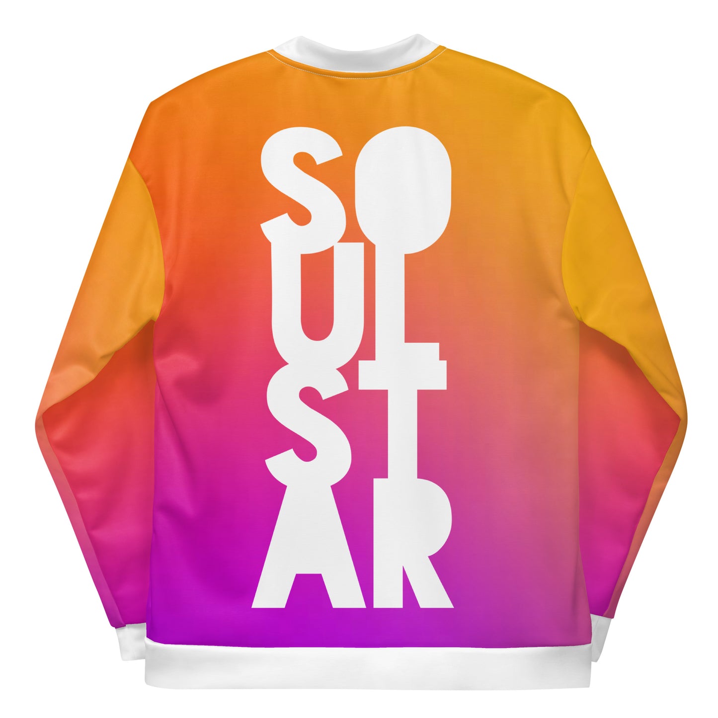Luxe Soulstar Men's Gradient to White Bomber Jacket