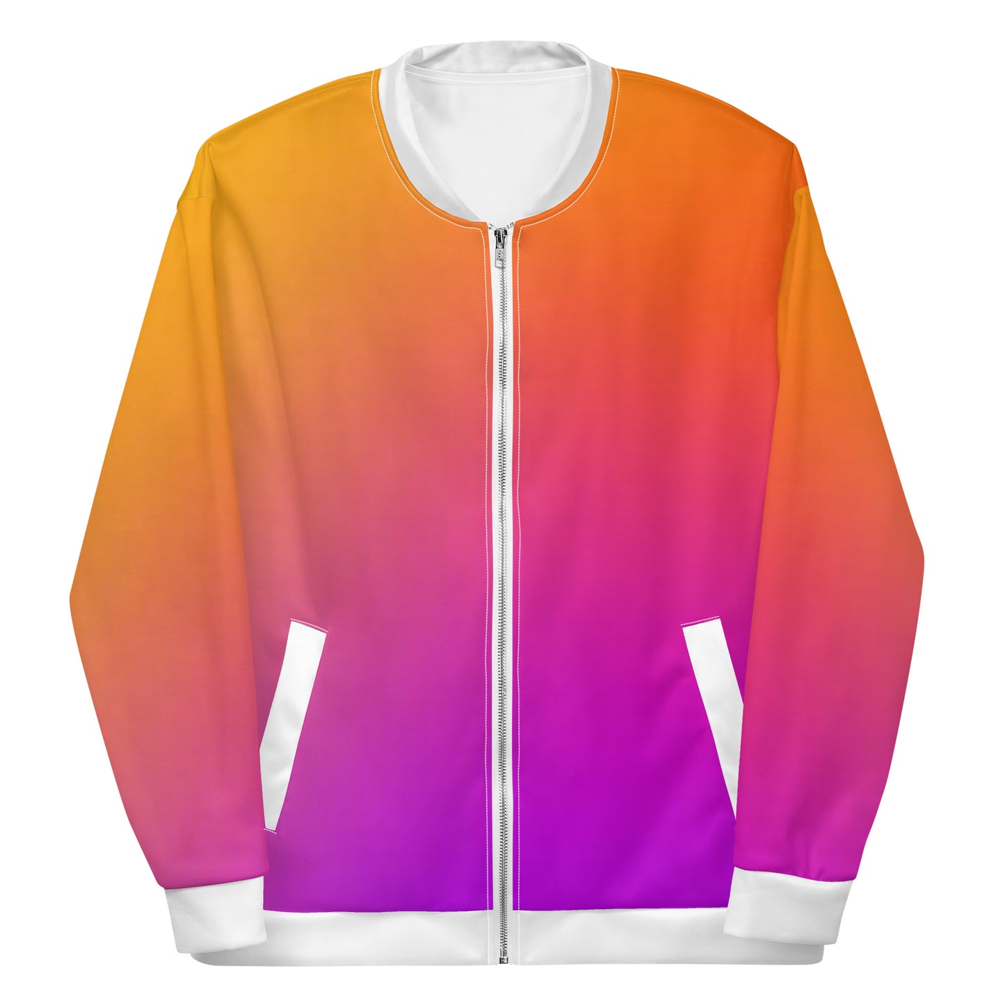 Luxe Soulstar Men's Gradient to White Bomber Jacket