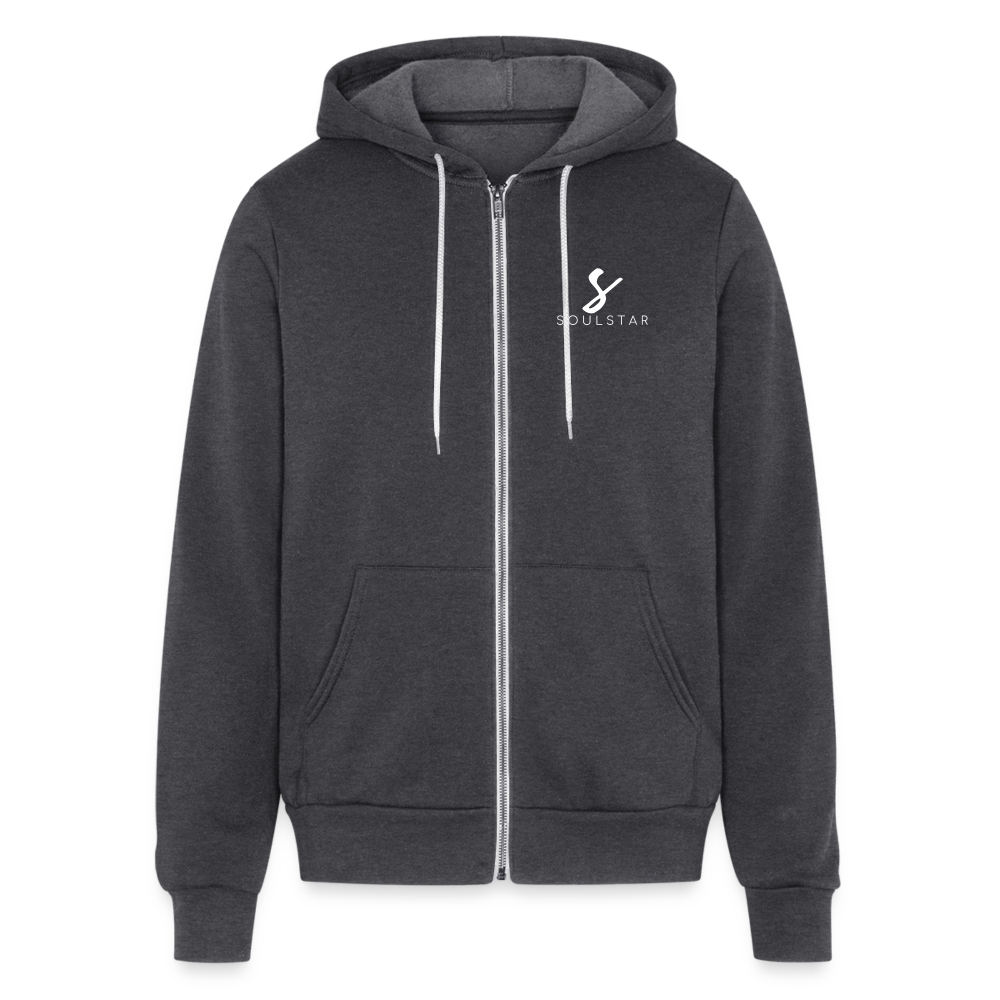 Luxe Soulstar Unisex Full Zip Hoodie - charcoal grey