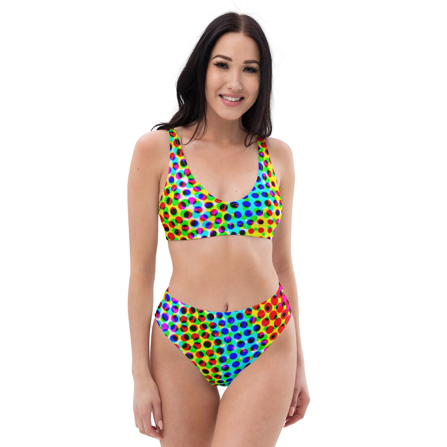 Luxe Soulstar Rainbow Dots High-Waisted Bikini
