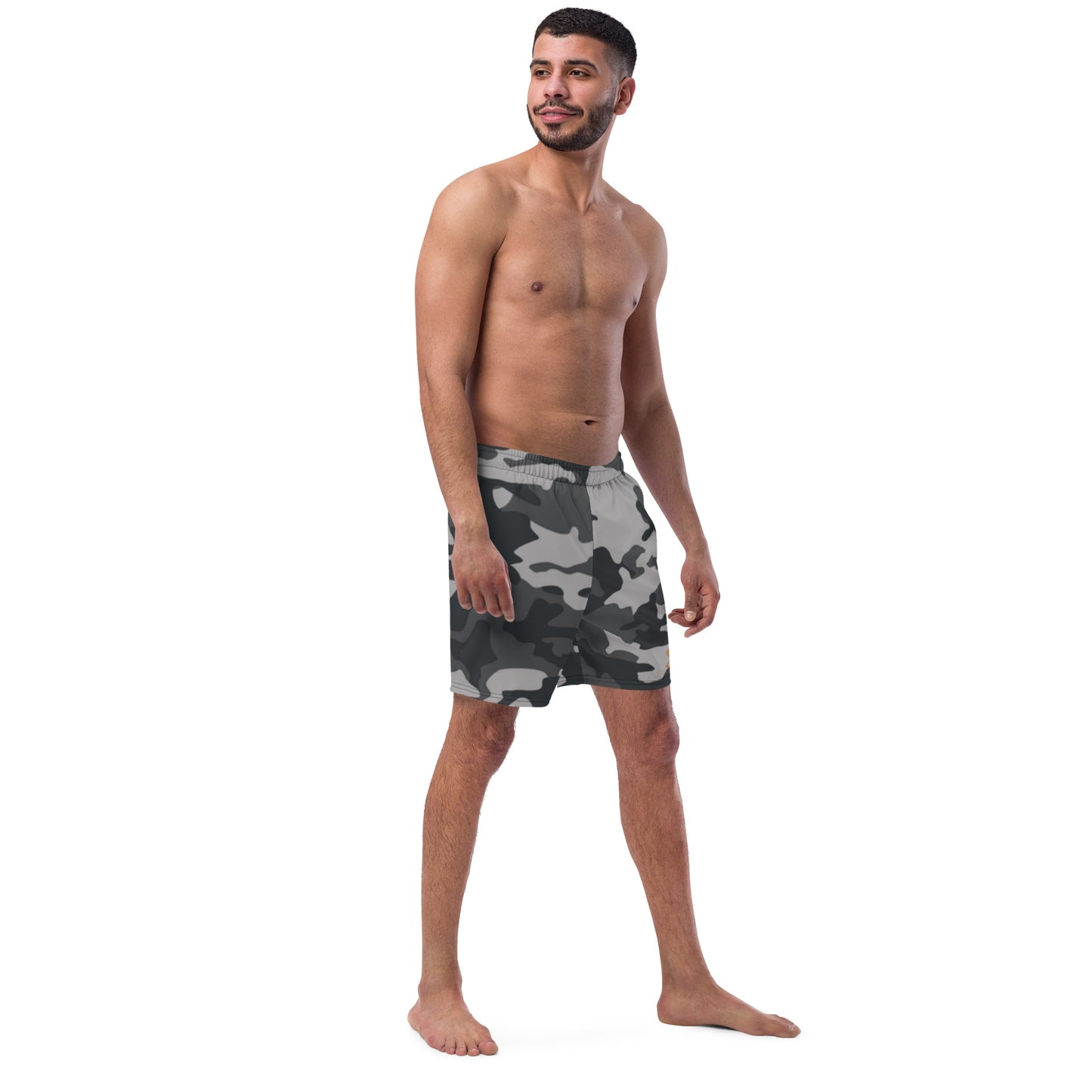 Luxe Soulstar Men's Grey Camo Swim Trunks