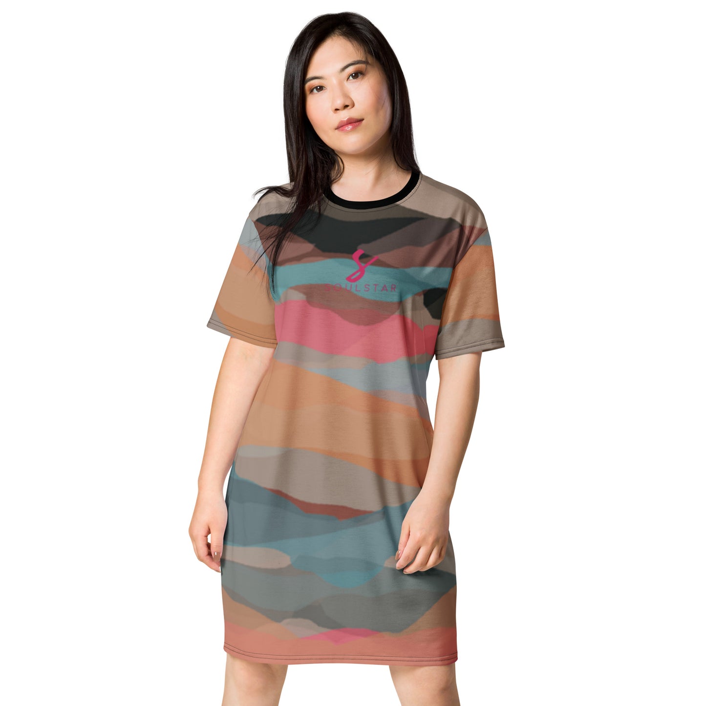 Luxe Soulstar Multicolor Camo T-shirt Dress