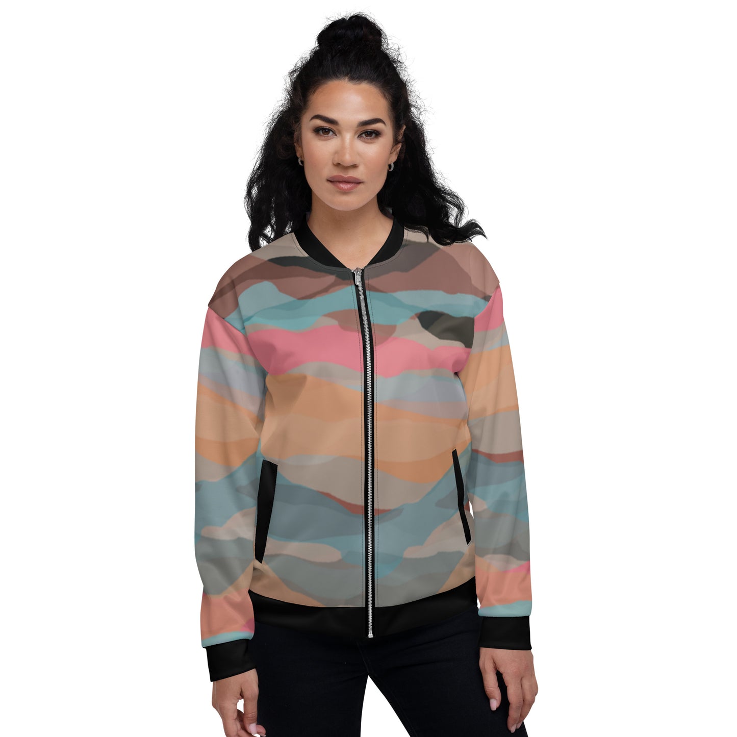 Luxe Soulstar Multicolor Camo Bomber Jacket