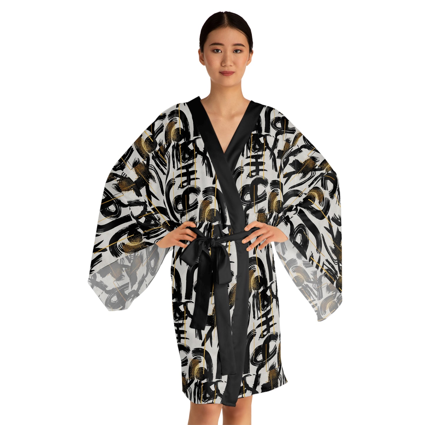 Luxe Soulstar Abstract Kimono Robe