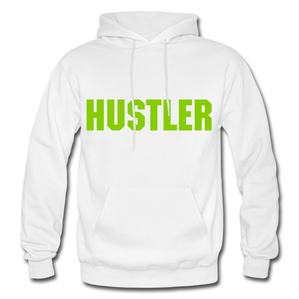 HUSTLER Heavy Blend Adult Hoodie - white