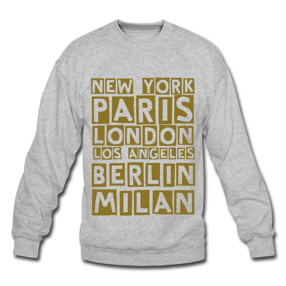 Fashion Capitals Crewneck Sweatshirt (Gold) - heather gray