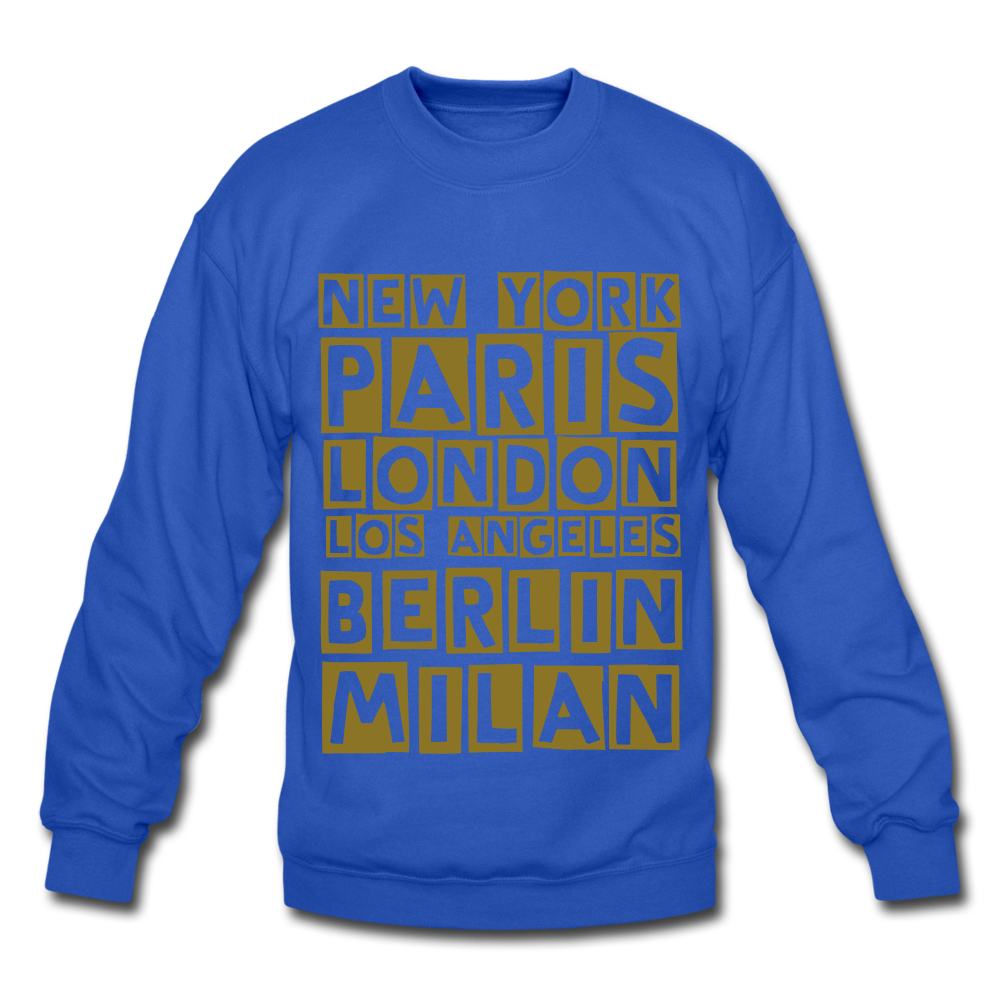 Fashion Capitals Crewneck Sweatshirt (Gold) - royal blue