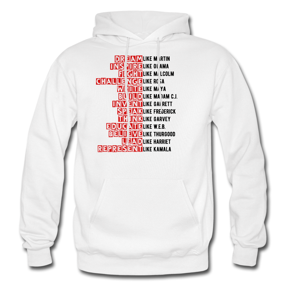 Black Excellence In History Adult Hoodie - white
