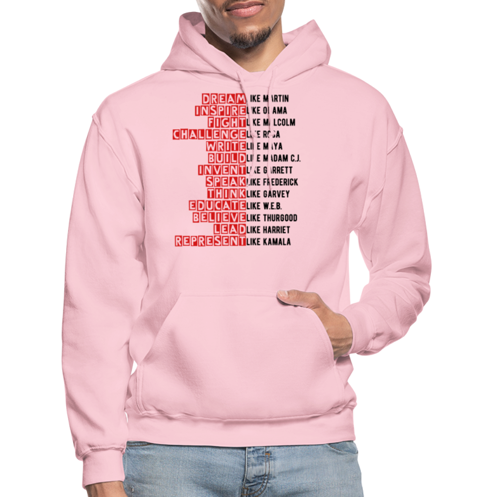 Black Excellence In History Adult Hoodie - light pink