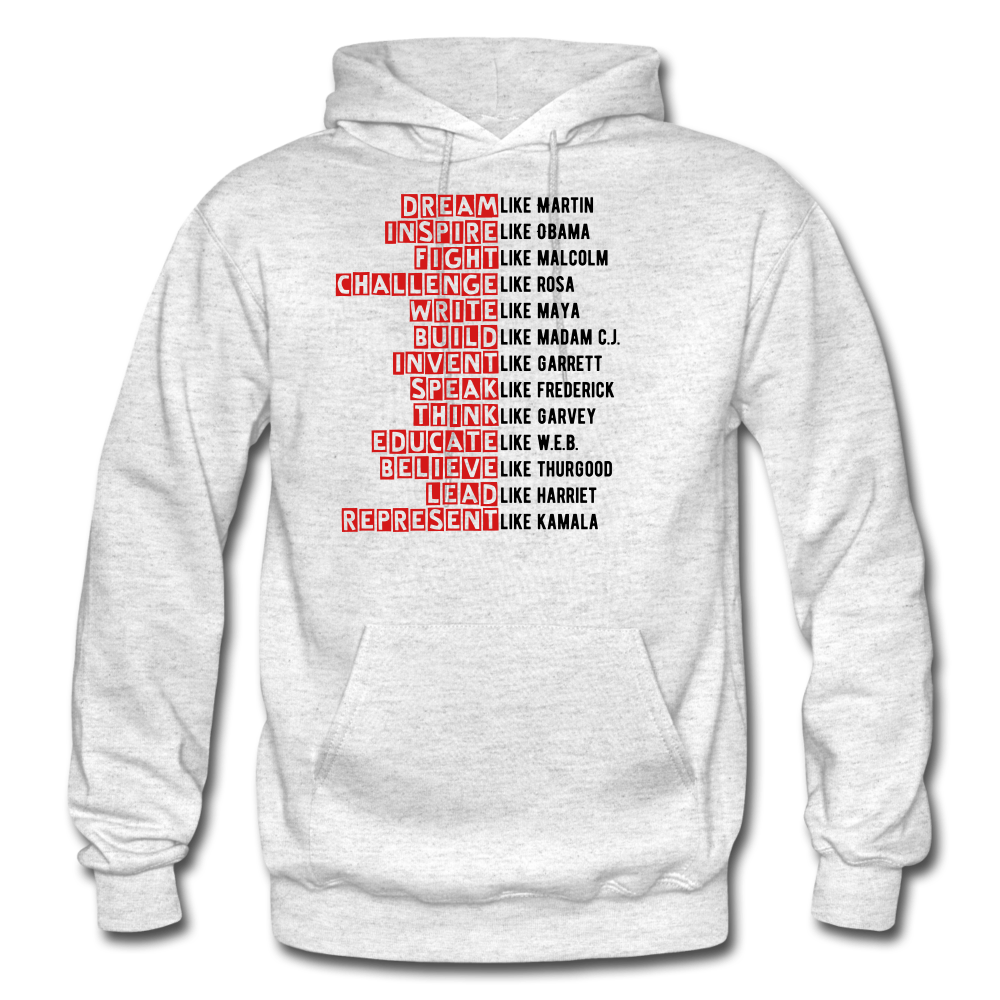 Black Excellence In History Adult Hoodie - light heather gray