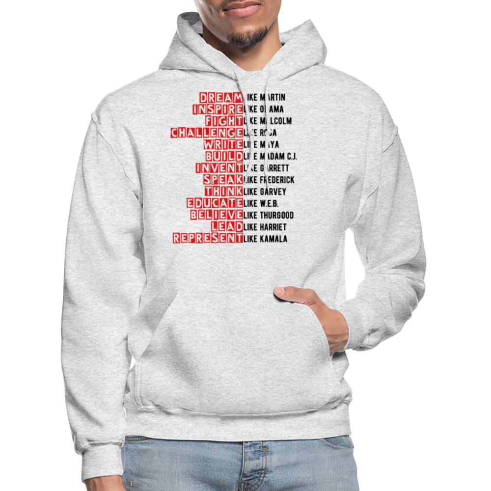 Black Excellence In History Adult Hoodie - light heather gray