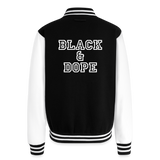 Luxe Soulstar Black & Dope Heavyweight Letterman Jacket - black/white