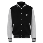 Luxe Soulstar Black & Dope Heavyweight Letterman Jacket - black/heather grey