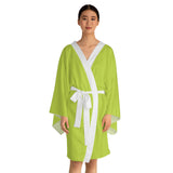 Luxe Soulstar Neon Plaid Matching Long Sleeve Kimono Robe
