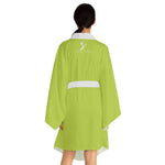 Luxe Soulstar Neon Plaid Matching Long Sleeve Kimono Robe