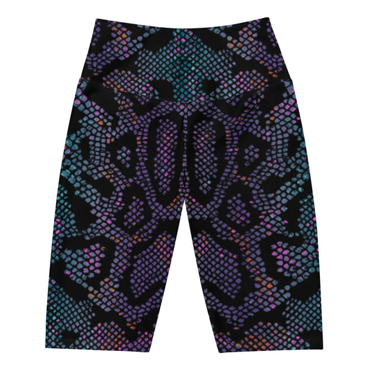 Luxe Soulstar Purple Python Print Biker Shorts