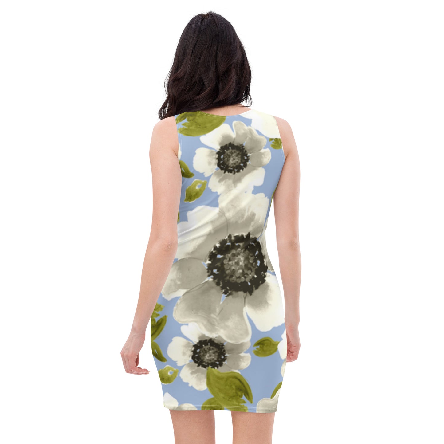 Luxe Soulstar White Floral Fitted Dress