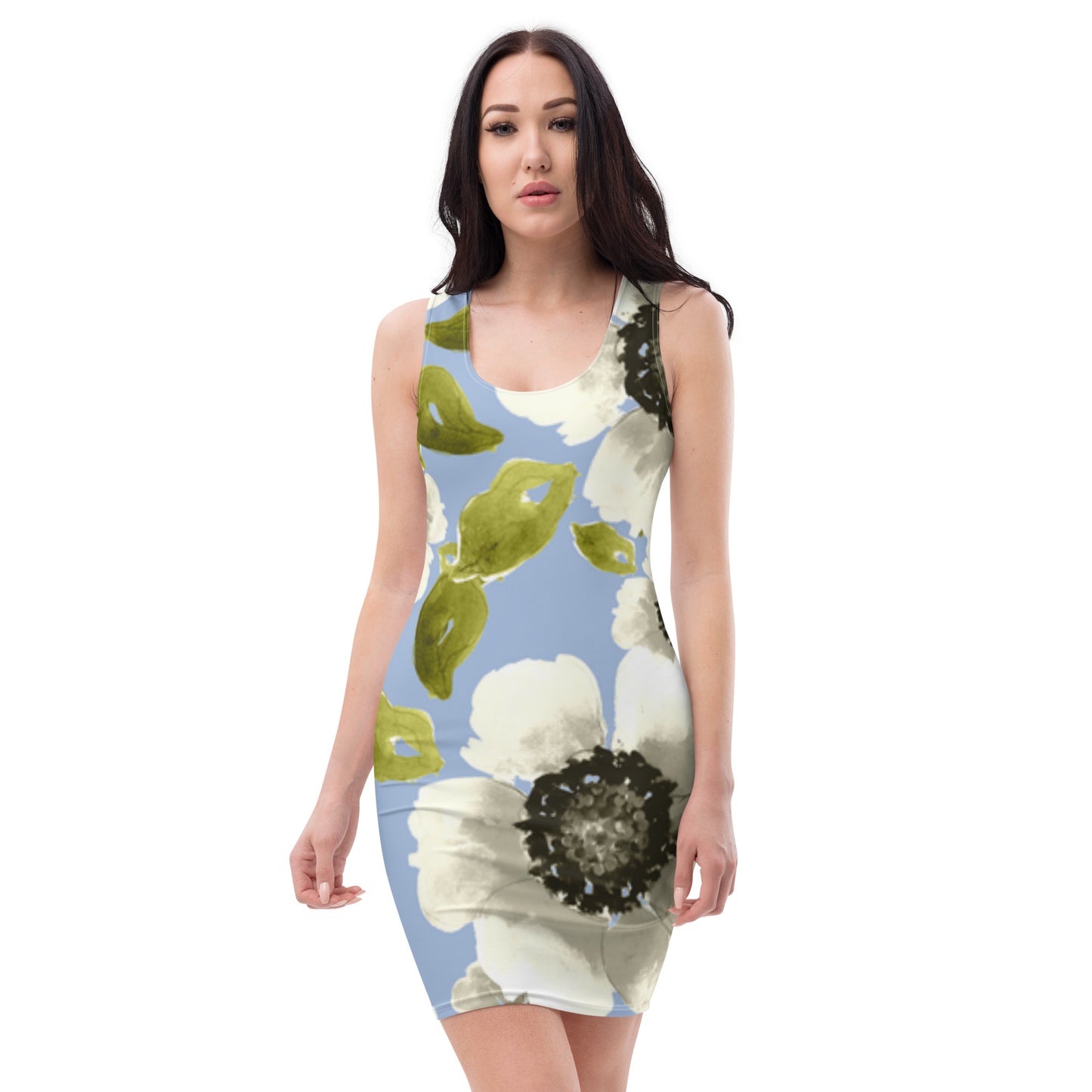 Luxe Soulstar White Floral Fitted Dress