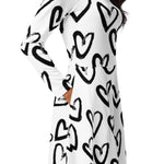 Luxe Soulstar Hearts All Over Long Sleeve Midi Dress