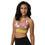 Luxe Soulstar Golden Leaves Longline Sports Bra