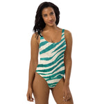 Luxe Soulstar Teal Zebra Print One-Piece Swimsuit