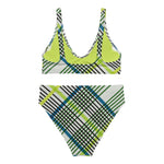 Luxe Soulstar Neon Plaid High-Waisted Bikini