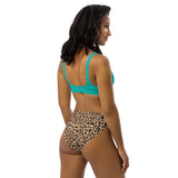 Luxe Soulstar Iris Blue & Leopard High-Waisted Bikini