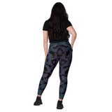 Luxe Soulstar Purple Python Print Leggings with Pockets