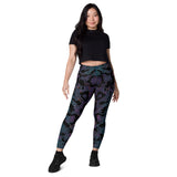 Luxe Soulstar Purple Python Print Leggings with Pockets