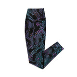 Luxe Soulstar Purple Python Print Leggings with Pockets