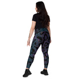 Luxe Soulstar Purple Python Print Leggings with Pockets