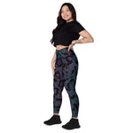 Luxe Soulstar Purple Python Print Leggings with Pockets