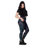 Luxe Soulstar Purple Python Print Leggings with Pockets