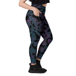 Luxe Soulstar Purple Python Print Leggings with Pockets