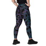 Luxe Soulstar Purple Python Print Leggings with Pockets