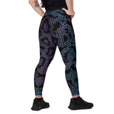 Luxe Soulstar Purple Python Print Leggings with Pockets