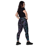 Luxe Soulstar Purple Python Print Leggings with Pockets