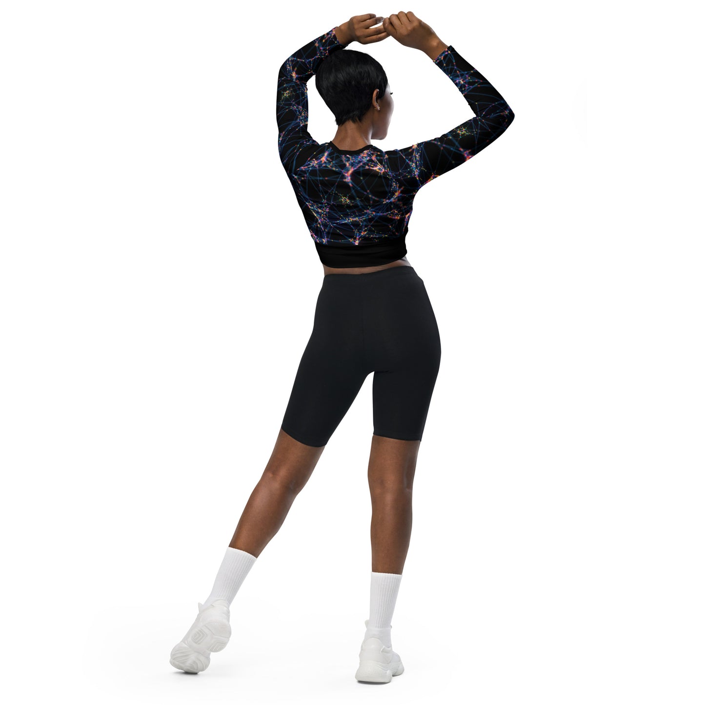 Luxe Soulstar Women's Starburst Long-Sleeve Crop Top