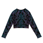 Luxe Soulstar Purple Python Print Long-Sleeve Crop Top