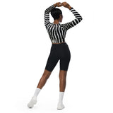 Luxe Soulstar Zebra Print Long-Sleeve Crop Top