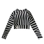 Luxe Soulstar Zebra Print Long-Sleeve Crop Top